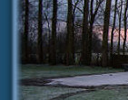 Frosty pool at sunset